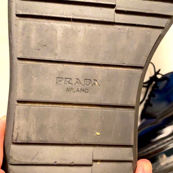 Men’s PRADA blue and black platform creepers